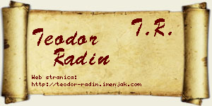 Teodor Radin vizit kartica